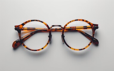 Eyeglass frames for nearsightedness, farsightedness or sun protection, many shapes, many colors, both metal and plastic, colored and white backgrounds.