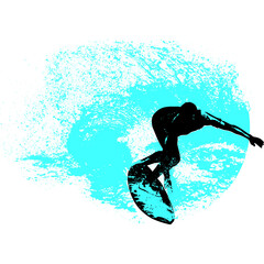 surfista, tabla de surf, vector, surf, ola, surfer, grafico, mar,  deporte