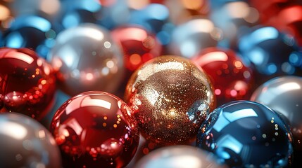 Glistening Gold Spheres: Abstract Colored Balls Background