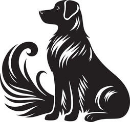 Simple Dog Silhouette Vector Graphic