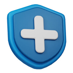 Obraz premium plus shield 3d icon isolated on the transparent background