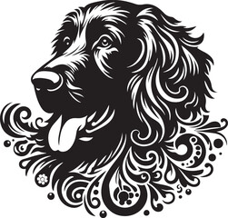 Intricate Dog Silhouette Vector Illustration