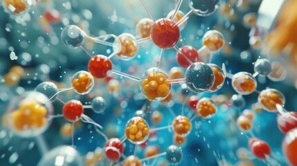 A close up of a bunch of colorful balls that are connected to each other