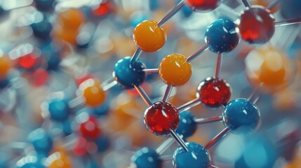 Obraz premium A close up of a colorful ball of beads with a red and yellow ball in the middle