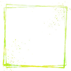 Obraz premium 四角形フレーム_水彩_黄緑