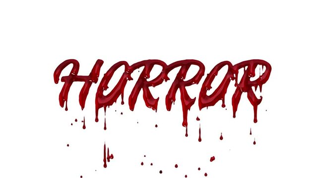 Blood Dripping Horror Text Effect isolated in white background