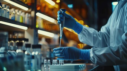A scientist is working in a lab