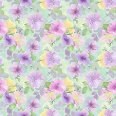 Fototapeta premium Floral variety color, form natural, seamless fabric pattern.