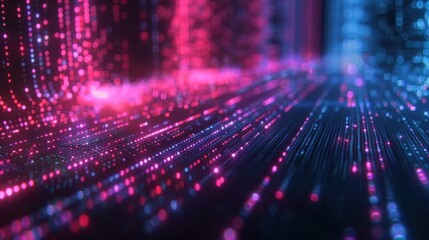 A colorful, abstract image of a cityscape with a blue