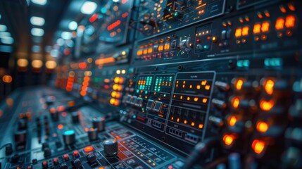 A computer monitor with many buttons and lights on it