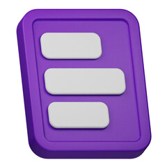 bar chart horizontal up down 3d icon isolated on the transparent background