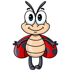 Cute Ladybug Bug Cartoon Drawing Vector Illustration