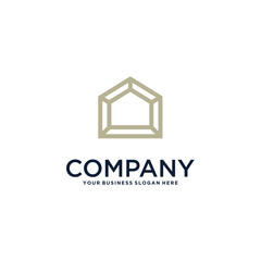 real estate logo design with house and building