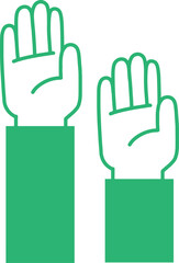 agreement hand with green line