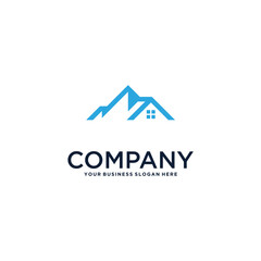 Fototapeta premium real estate logo design with house and building