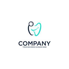 Fototapeta premium dental logo design with care