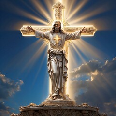 Bright light Jesus cross