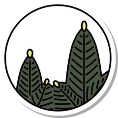 ステッカー風の円形シンプル花札　睦月　松　1月　松のカス