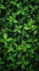 Obraz premium Close-up of green plant with leaves. Botanical texture background.