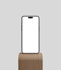 Smartphone mockup illustrations elegantly placed on rustic wooden desks. Perfect for designers and marketers seeking to elevate their visual presentations with a blend of modern technology and classic