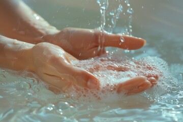 Fototapeta premium Hands Washing with Soap and Water