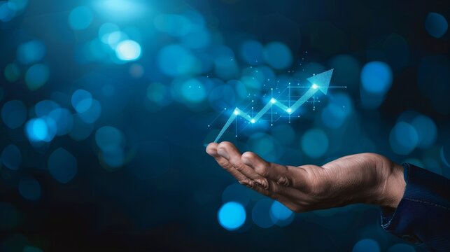 2024 Business growth, boost up business or success concept. Business growth, investment profit increase, growing sales and revenue, progress or development concept, arrow graph future growth plan