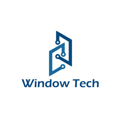 Window tech logo vector template simple