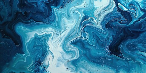 Obraz premium Abstract Blue and White Swirling Marble Texture