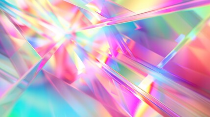 Pastel Colorful Background, White Tone, Gradient, Soft Light, Colorful Transparent Glass, Foil Holographic, 3D Rendering, Radial Combination, Digital Background, Glass, High Luminance Bright Scene, Ho