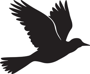 Flying bird black silhouette vector 