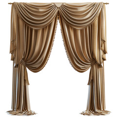Elegant, cream-colored curtains with a luxurious feel, perfect for a grand room or stage backdrop.