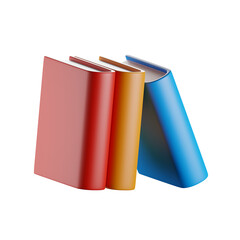 Book Collection 3D Render Isolated Images