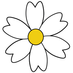 Hand drawn simple flower