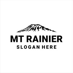 Mount Rainier vector logo with masculine style design