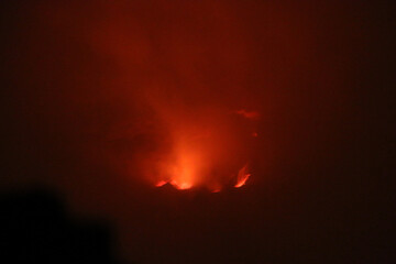 Erta Ale Lava Lake in the dark