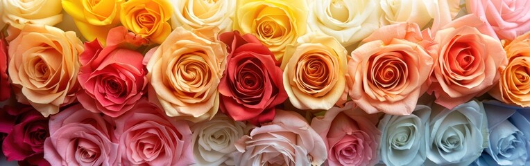 Vibrant Roses Bloom on Colorful Background