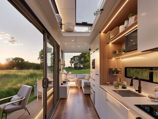 Futuristic High-Tech Smart Tiny House with Integrated Smart Home Technology and Hidden Storage