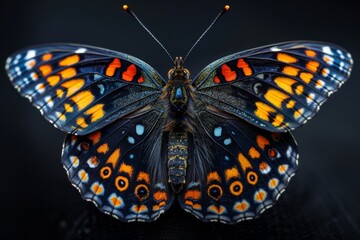 Obraz premium Close-Up of a Vibrant Butterfly with Intricate Patterns