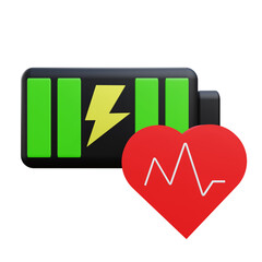 3 D illustration of battery status icon