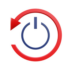 3 D illustration of restart icon