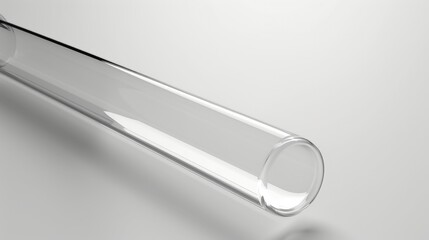 Minimalist graphic design of a single test tube with a clean white background perfect for modern wallpaper or digital art