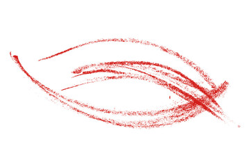red pencil strokes isolated on transparent background
