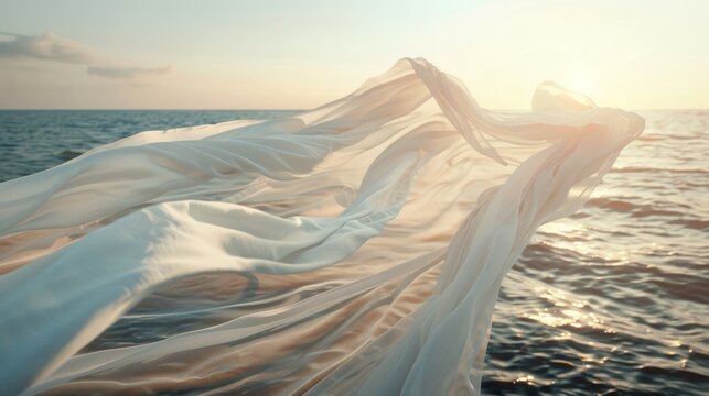 The fabric moves gracefully like a dancer mirroring the shape and texture of the cove.