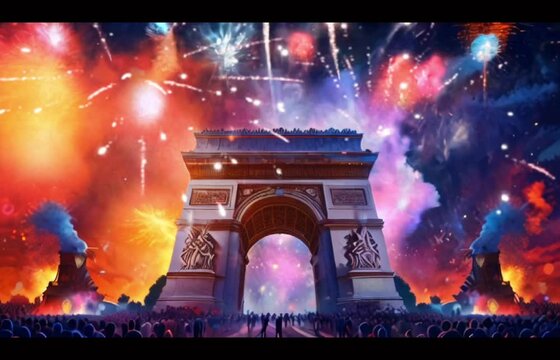 Party Celebration at the Arc de Triomphe - Powered by Adobe