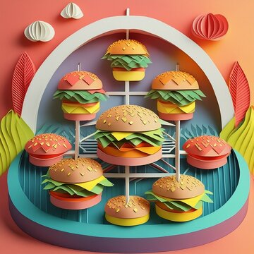 BBQ burgers made of paper