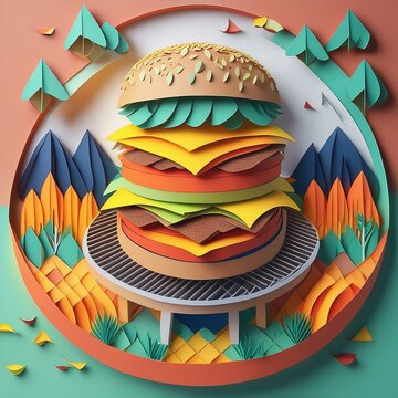 BBQ burgers made of paper