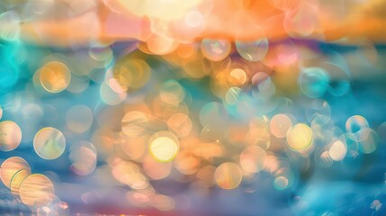 Abstract blur light on sea and ocean, clear water close up colorful background. Generative AI
