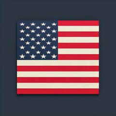 Fototapeta premium American Flag on Dark Blue Background