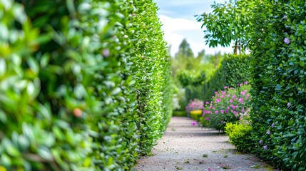 Laurel hedges create a thick green wall picture