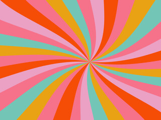 Vintage retro banner background. Colorful grunge wave wallpaper. Vector illustration. Twist party backround pattern.